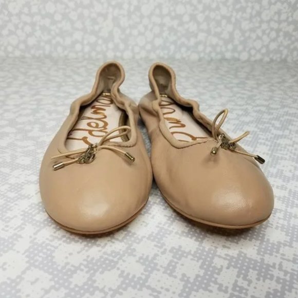 Sam Edelman Tan Flats with Bow Detail - Picture 2 of 6